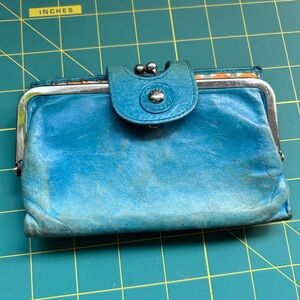 HOBO Aqua Blue Leather Wallet